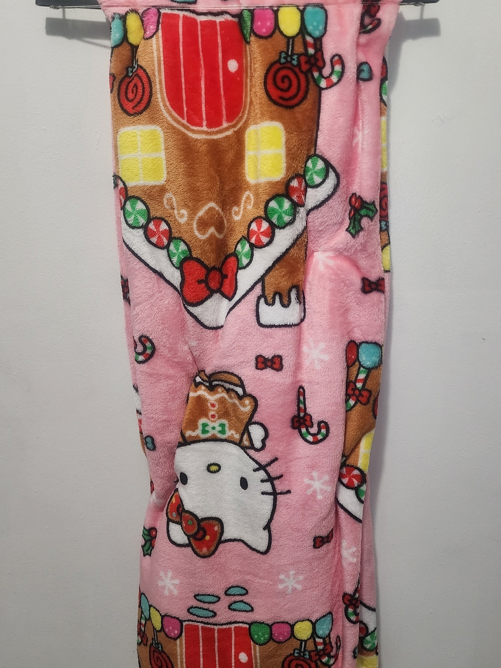 Hello Kitty Gingerbread House Plush Throw NWT
